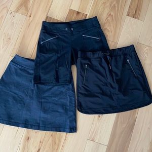 Athleta Size Small 2 Skorts and 1 Shorts 3 piece bundle